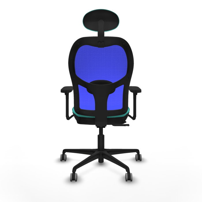 PIQUERAS Y CRESPO Silla de oficina Jorquera con mecanismo Sincro/Traslack, Turquesa y Azul