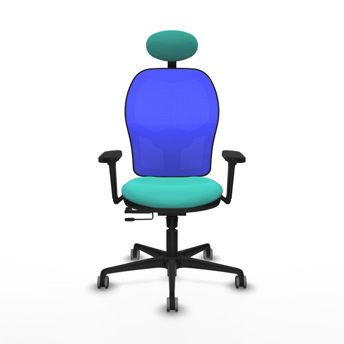 PIQUERAS Y CRESPO Silla de oficina Jorquera con mecanismo Sincro/Traslack, Turquesa y Azul