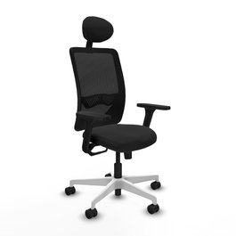 PIQUERAS Y CRESPO Silla de oficina Zulema con mecanismo Sincro, Brazos 3D y Cabecero Fijo, Negro