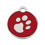 Placa identificativa para collar Imarc Circle Rojo Plateado