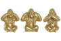 DKD Home Decor Figura de Resina Gorila, Surtido de 3 Unidades, Dorado