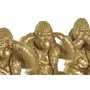 DKD Home Decor Figura de Resina Gorila, Surtido de 3 Unidades, Dorado