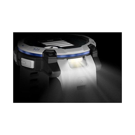 Garmin Instinct 3 Solar Smartwatch GPS 45mm Negro/Blanco con Banda de Silicona Intercambiable 22mm Blanco, MIP, Resistencia al Agua 10 ATM, Duración Batería 28 Días con Solar