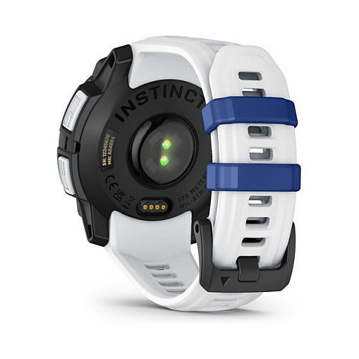 Garmin Instinct 3 Solar Smartwatch GPS 45mm Negro/Blanco con Banda de Silicona Intercambiable 22mm Blanco, MIP, Resistencia al Agua 10 ATM, Duración Batería 28 Días con Solar