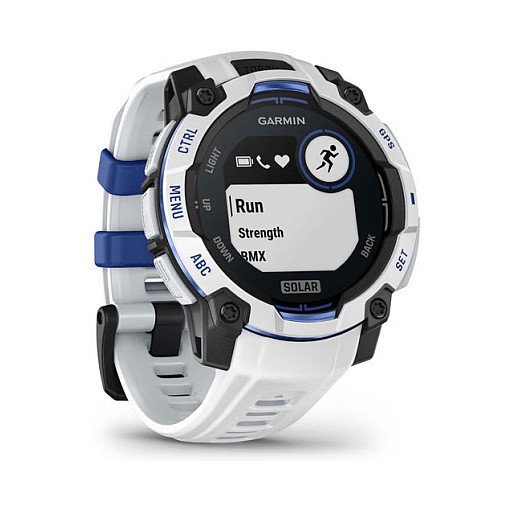 Garmin Instinct 3 Solar Smartwatch GPS 45mm Negro/Blanco con Banda de Silicona Intercambiable 22mm Blanco, MIP, Resistencia al Agua 10 ATM, Duración Batería 28 Días con Solar