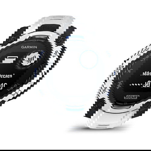 Garmin Instinct 3 Solar Smartwatch GPS 45mm Negro/Blanco con Banda de Silicona Intercambiable 22mm Blanco, MIP, Resistencia al Agua 10 ATM, Duración Batería 28 Días con Solar