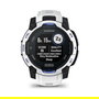 Garmin Instinct 3 Solar Smartwatch GPS 45mm Negro/Blanco con Banda de Silicona Intercambiable 22mm Blanco, MIP, Resistencia al Agua 10 ATM, Duración Batería 28 Días con Solar