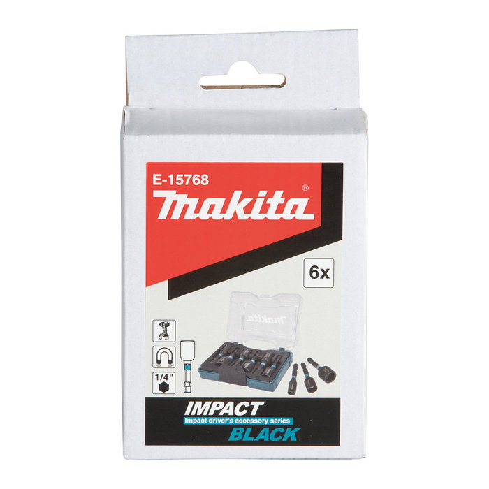 Makita Juego de enchufes de 6 piezas E-15768 1/4 pulgada