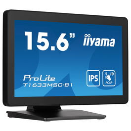 Iiyama T1633MSC-B1 Monitor Táctil de 15.6" Full HD (1920 x 1080) IPS, 5ms, HDMI, DisplayPort, USB, Altavoces, Negro, Retail