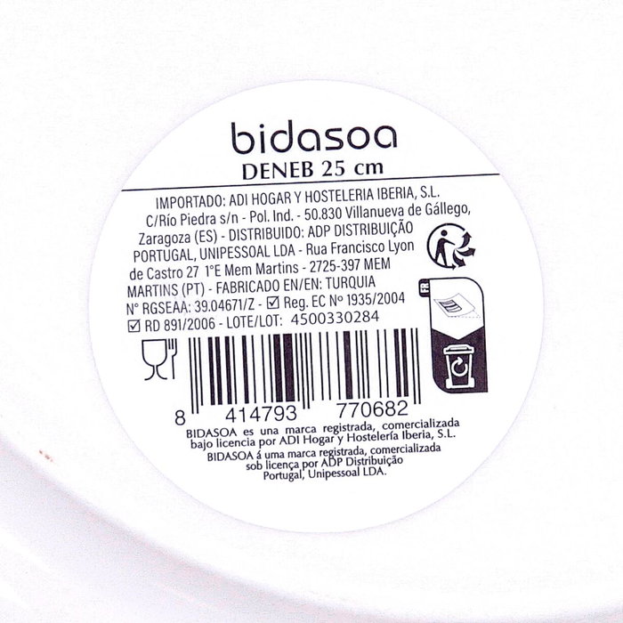 Bidasoa Plato Llano Deneb Hydrozero Marrón 25 cm (6 Unidades)
