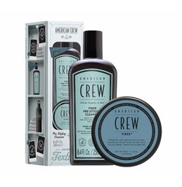 American Crew Fiber Duo Gift Set 250ml Pre-Styling Cleanser + 50g Fiber