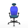 PIQUERAS Y CRESPO Silla de oficina Jorquera con mecanismo Sincro/Traslack Verde petróleo y Azul
