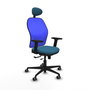 PIQUERAS Y CRESPO Silla de oficina Jorquera con mecanismo Sincro/Traslack Verde petróleo y Azul