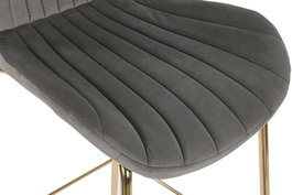 DKD Home Decor Taburete Gris Claro Dorado Metal Terciopelo 53 x 102 x 55 cm (2 Unidades)