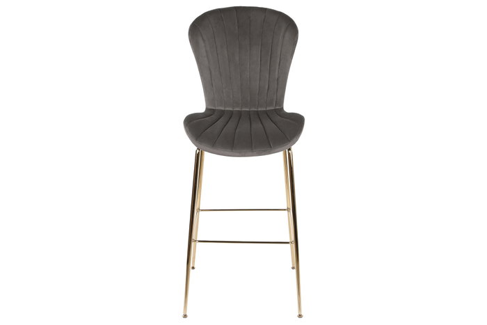 DKD Home Decor Taburete Gris Claro Dorado Metal Terciopelo 53 x 102 x 55 cm (2 Unidades)