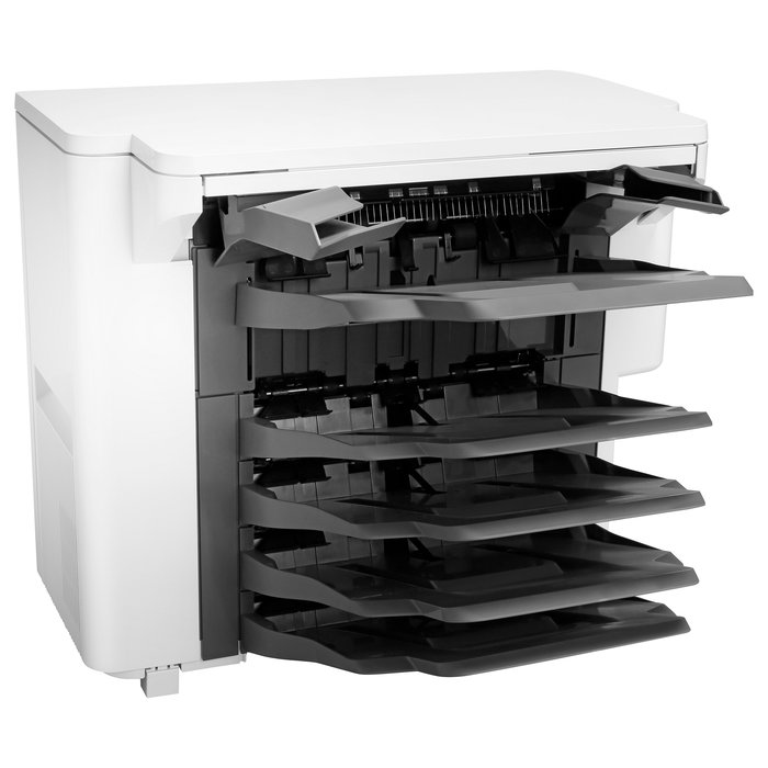 HP Grapadora y Buzón de Correo con Apilador, Bandeja Multiusos de 800 Hojas para Serie de Impresoras LaserJet M607/608, Negro y Blanco