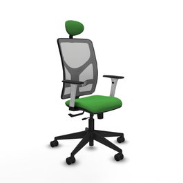 PIQUERAS Y CRESPO Silla de oficina Motilla con mecanismo Sincro/Traslack, Verde y Gris