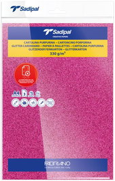 Cartulina Purpurina A4 Sadipal 330G Fucsia Paquete De 3