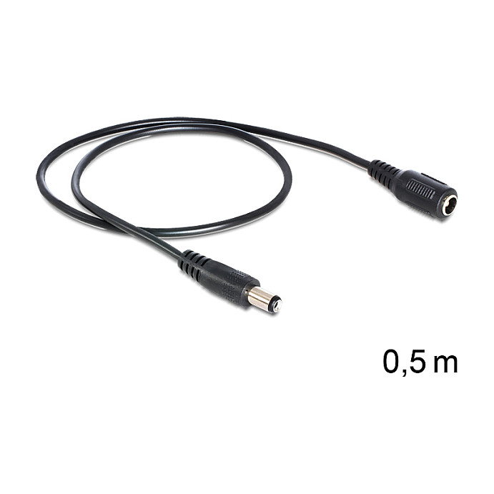 DeLOCK 83290 Cable de extensión DC 5,5 x 2,1 mm, 0,5 m DeLOCK 83290 Cable de extensión DC 5,5 x 2,1 mm, 0,5 m