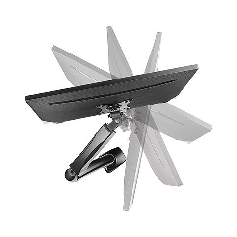 ICY BOX IB-MS303-T Soporte Monitor Brazo de Mesa VESA 100x100, Ajustable para Pantallas de hasta 32" (81 cm) con Capacidad de 6.5 kg, Color Negro