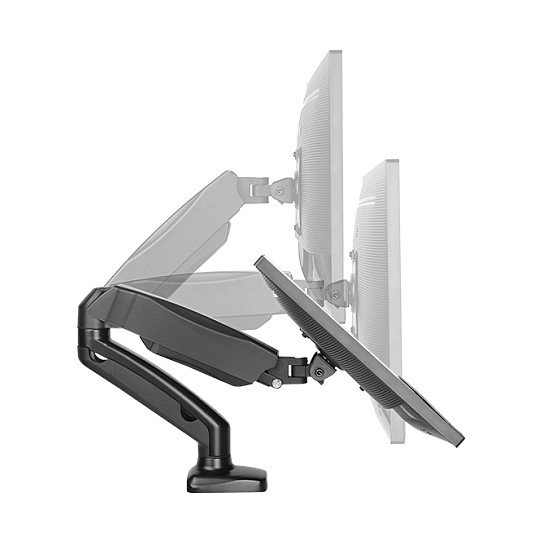 ICY BOX IB-MS303-T Soporte Monitor Brazo de Mesa VESA 100x100, Ajustable para Pantallas de hasta 32" (81 cm) con Capacidad de 6.5 kg, Color Negro
