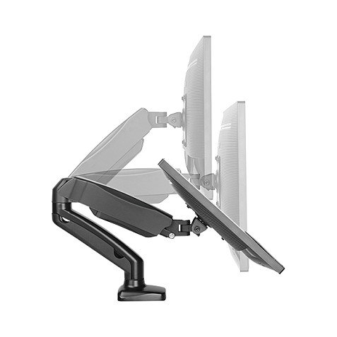 ICY BOX IB-MS303-T Soporte Monitor Brazo de Mesa VESA 100x100, Ajustable para Pantallas de hasta 32" (81 cm) con Capacidad de 6.5 kg, Color Negro