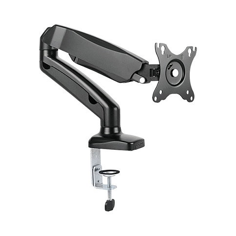 ICY BOX IB-MS303-T Soporte Monitor Brazo de Mesa VESA 100x100, Ajustable para Pantallas de hasta 32" (81 cm) con Capacidad de 6.5 kg, Color Negro