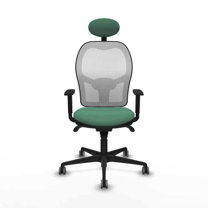 PIQUERAS Y CRESPO Silla de oficina Jorquera con mecanismo Sincro, Tela Verde esmeralda y Malla Blanco PIQUERAS Y CRESPO Silla de oficina Jorquera con mecanismo Sincro, Tela Verde esmeralda y Malla Blanco