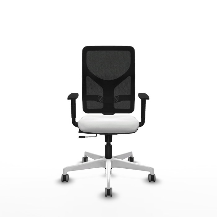 PIQUERAS Y CRESPO Silla de oficina Motilla con mecanismo Sincro/Traslack, Blanco y Negro