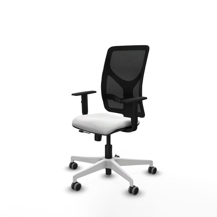 PIQUERAS Y CRESPO Silla de oficina Motilla con mecanismo Sincro/Traslack, Blanco y Negro