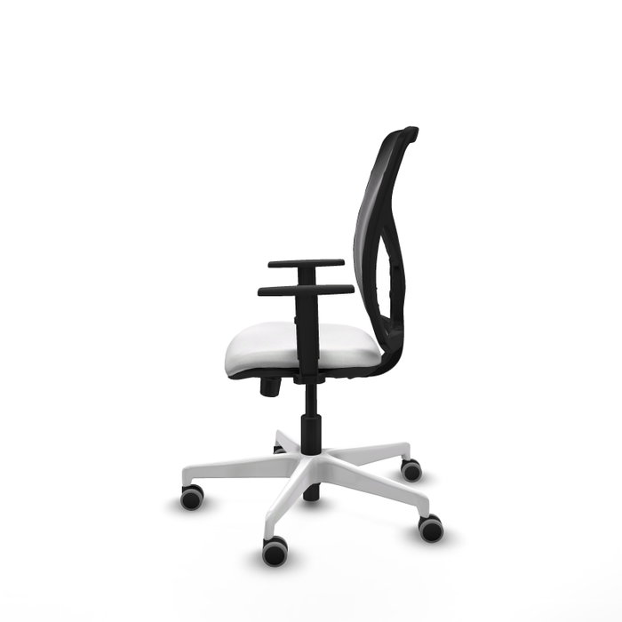 PIQUERAS Y CRESPO Silla de oficina Motilla con mecanismo Sincro/Traslack, Blanco y Negro