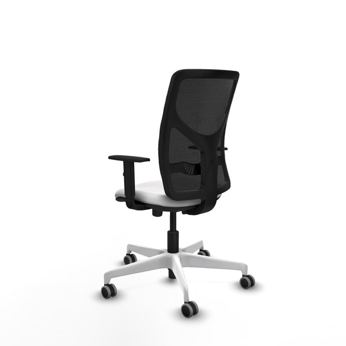 PIQUERAS Y CRESPO Silla de oficina Motilla con mecanismo Sincro/Traslack, Blanco y Negro