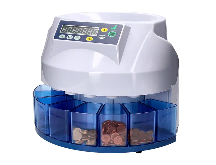 Q-connect Contador y Clasificador de Monedas 216 Monedas/Minuto, Capacidad 300-500 Monedas, Conteo Libre y por Lote