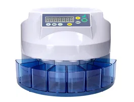 Q-connect Contador y Clasificador de Monedas 216 Monedas/Minuto, Capacidad 300-500 Monedas, Conteo Libre y por Lote