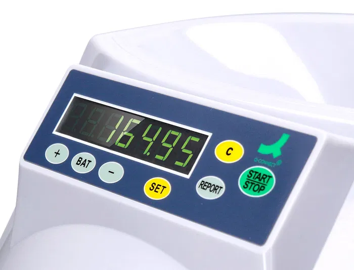 Q-connect Contador y Clasificador de Monedas 216 Monedas/Minuto, Capacidad 300-500 Monedas, Conteo Libre y por Lote