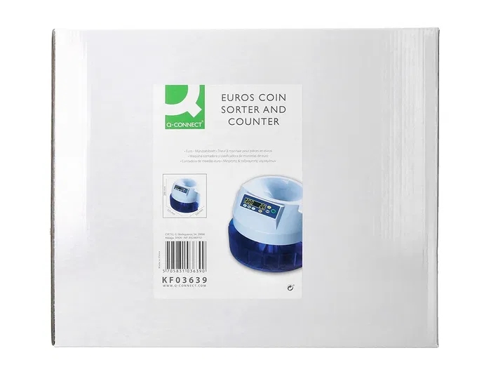 Q-connect Contador y Clasificador de Monedas 216 Monedas/Minuto, Capacidad 300-500 Monedas, Conteo Libre y por Lote