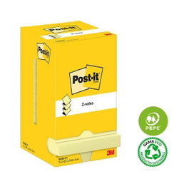 Post-It Pack de 12 Blocs de Notas Adhesivas Z-Notes 76x76mm Amarillo