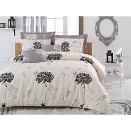 Juego de cama funda nórdica 220x240 cm y fundas almohada 60x60 cm 65% algodón 35% poliéster Beige