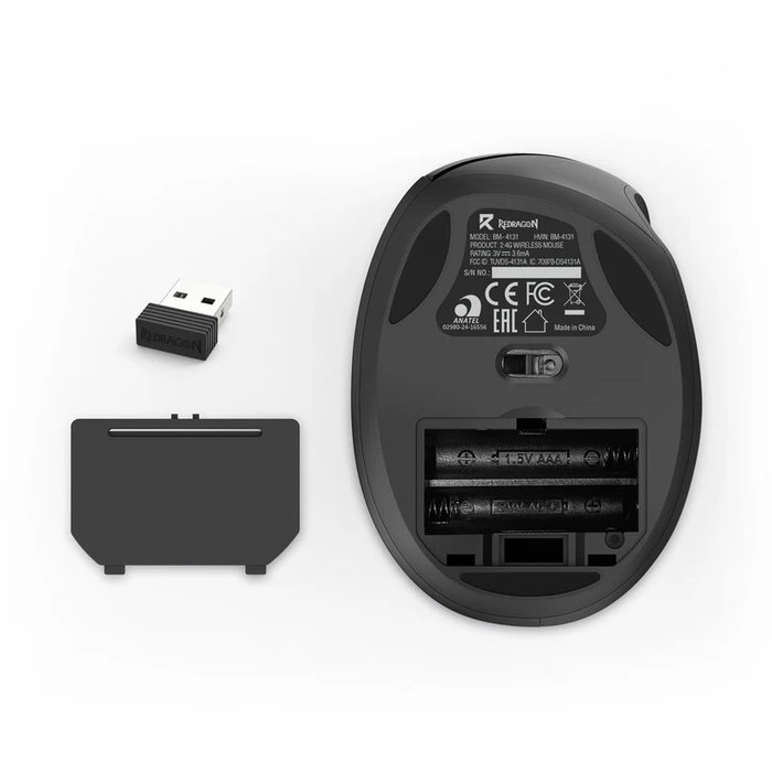Redragon BM-4131 Ratón Vertical Inalámbrico 2.4 GHz Negro, 6 Botones, para Oficina Redragon BM-4131 Ratón Vertical Inalámbrico 2.4 GHz Negro, 6 Botones, para Oficina