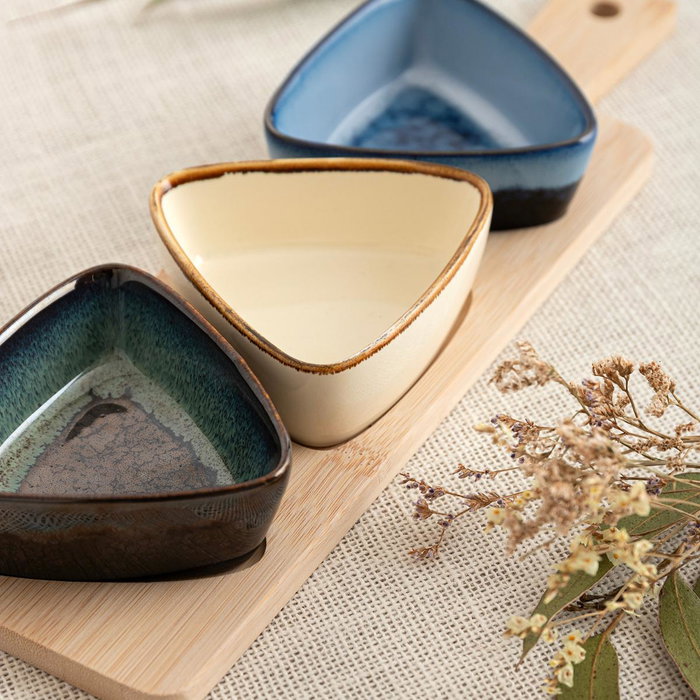 Tabla Aperitivo Bambú Cerámica Moana Bidasoa 34x9,5x4,5 cm