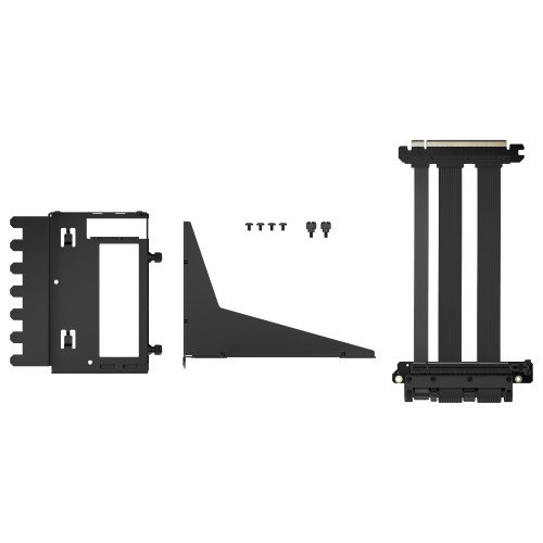 Fractal Design Kit de Soporte Vertical para Tarjeta Gráfica Flex 2 PCIe 4.0 (FD-A-FLX2-001) - Incluye Cable Riser de 19,5 cm, Compatible con North, Define 7, Meshify 2, Color Negro