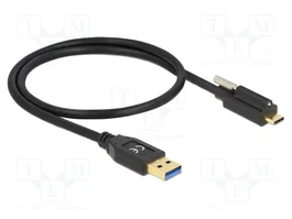 DeLOCK Cable USB 3.2 Gen 2 Tipo-A a USB C con tornillo 0,5 m Negro