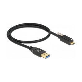 DeLOCK Cable USB 3.2 Gen 2 Tipo-A a USB Type-C™ con tornillo, 0,5 m