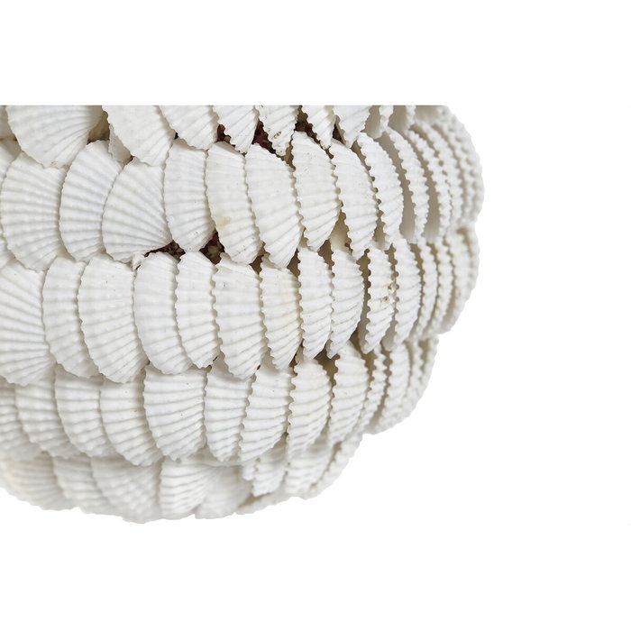 DKD Home Decor Bola de Decoración con Conchas Blanco 9x9x9 cm