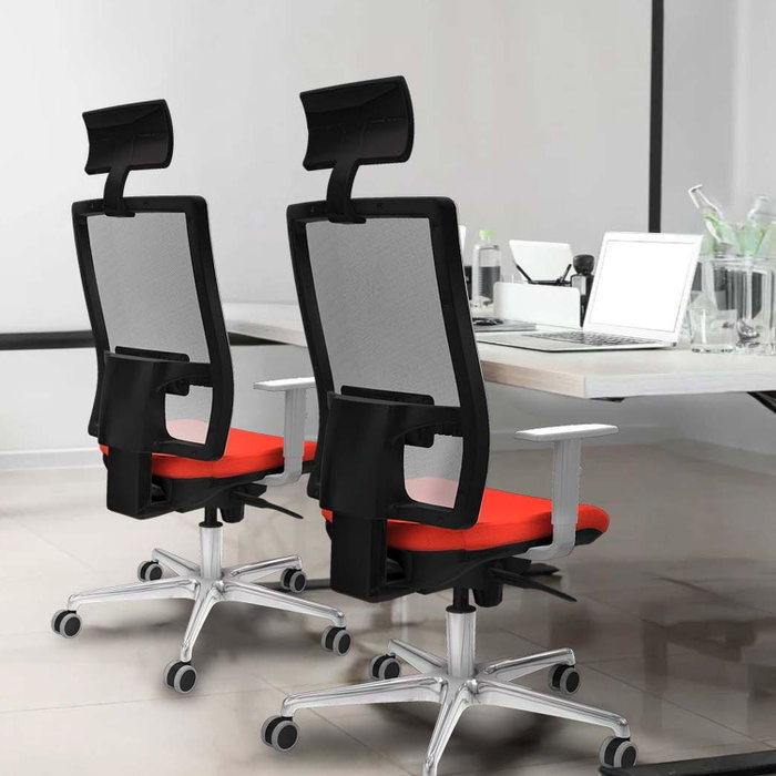 PIQUERAS Y CRESPO Silla de oficina Horna con mecanismo Sincro, Granate y Gris PIQUERAS Y CRESPO Silla de oficina Horna con mecanismo Sincro, Granate y Gris