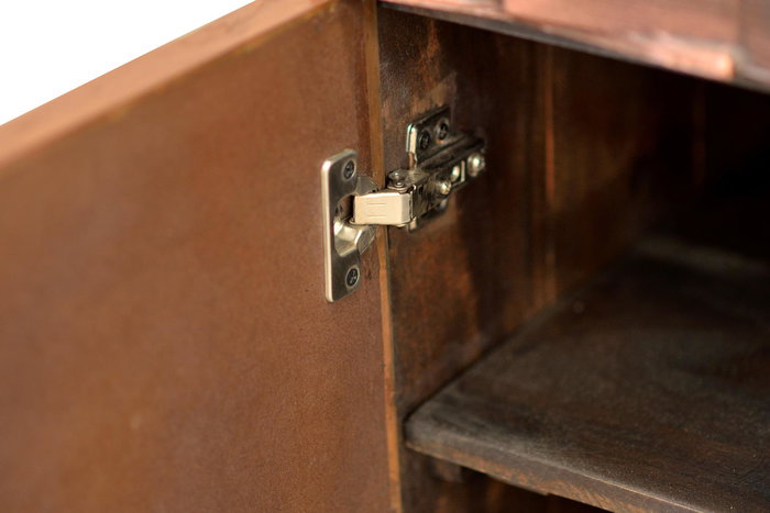 Giner y Colomer Aparador Madera Mango Bronce Marrón Oscuro 4 Puertas 4 Cajones Giner y Colomer Aparador Madera Mango Bronce Marrón Oscuro 4 Puertas 4 Cajones