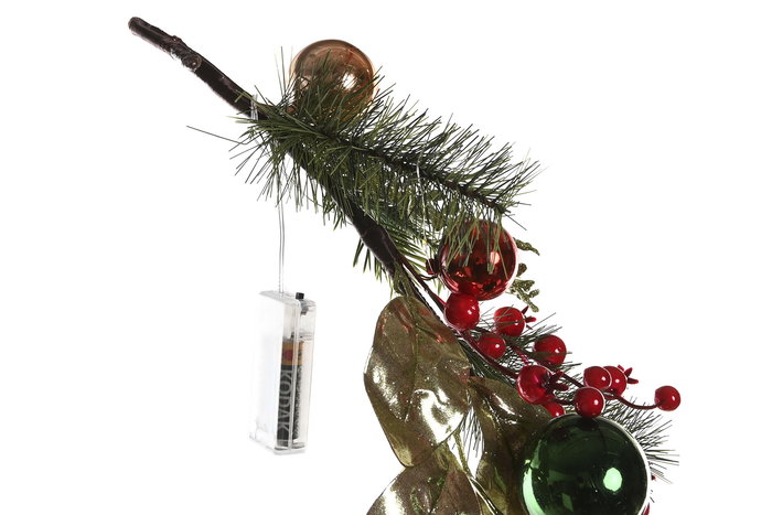 DKD Home Decor Guirnalda Navidad Tradicional Verde Rojo 20x150x20 cm 2 Unidades LED PVC 40 LEDs