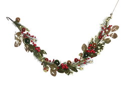 DKD Home Decor Guirnalda Navidad Tradicional Verde Rojo 20x150x20 cm 2 Unidades LED PVC 40 LEDs