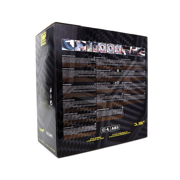 Omp Tapacubos Magnum OMPS07011312 Juego de 4 para Llantas de 13 Pulgadas en Negro y Plata