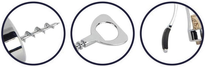 Quttin Sacacorchos Zinc Alloy para Botellas de Vino, 19 x 5.6 x 3.8 cm (24 Unidades)
